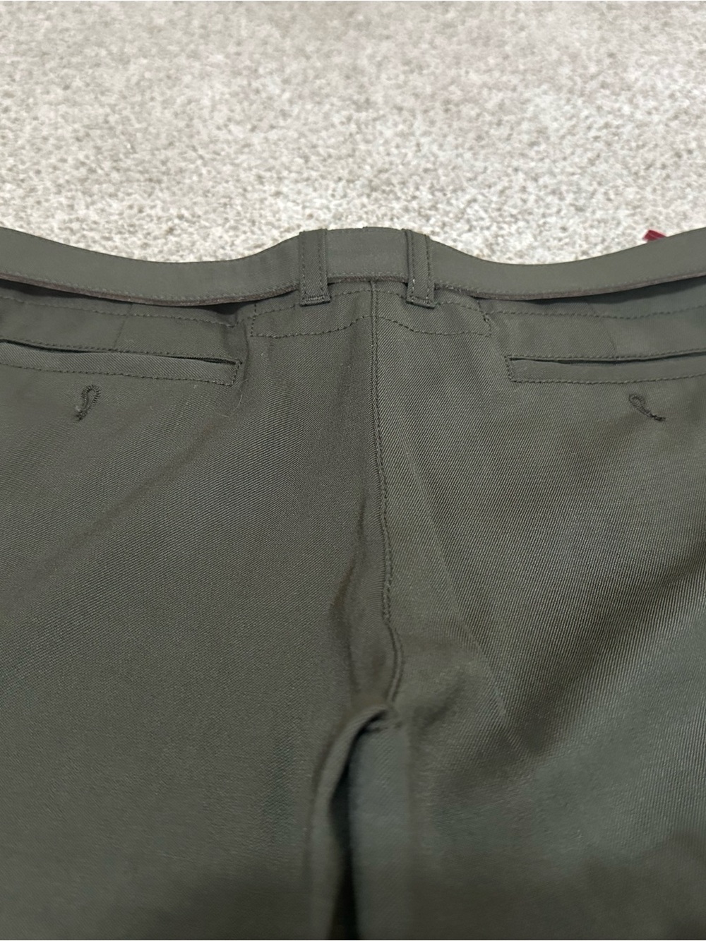 Prada Olive Straight-Leg Trousers with Subtle Belt - Picture 10 of 11